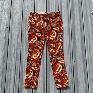 Pilcro - Multicolor Paisley Corduroy Pants - size 28p